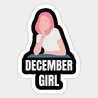 Birthday Gifts for Women December Women December Girl Pink Sticker